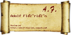 Adolf Flórián névjegykártya
